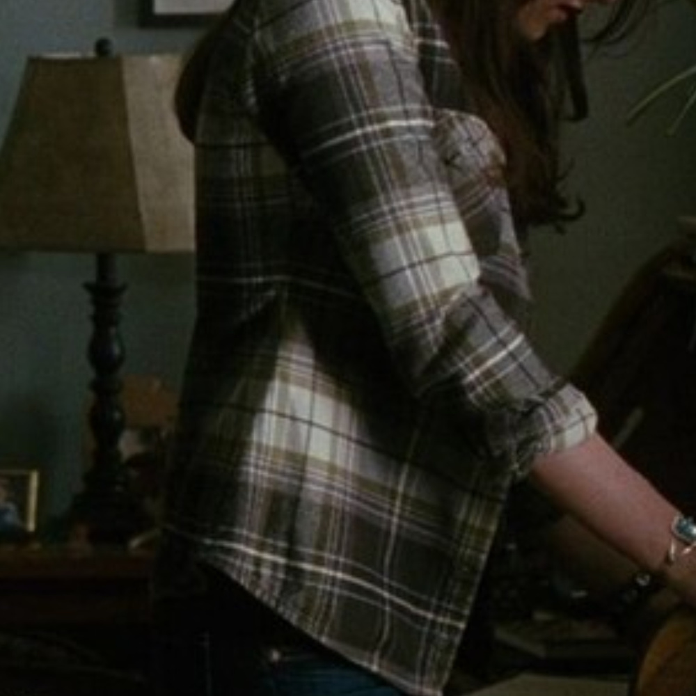 ISO TNA Green and White Plaid Button Down Shirt